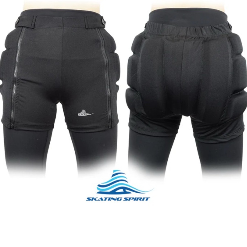 Skating Spirit padded figure skating crash shorts with double zippers - CS